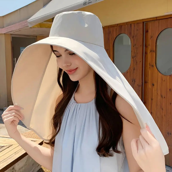 Elegante Damen-Sonnenhut mit breiter Krempe und integriertem UV-Schutz