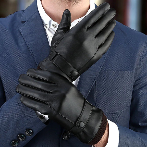 Touchscreen-Lederhandschuhe für Herren für den Winter