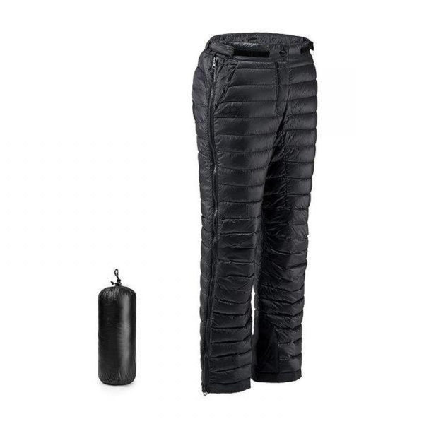 Thermische Outdoor-Gänse-Daunenhose mit Reißverschluss für Camping, Wandern und Skifahren