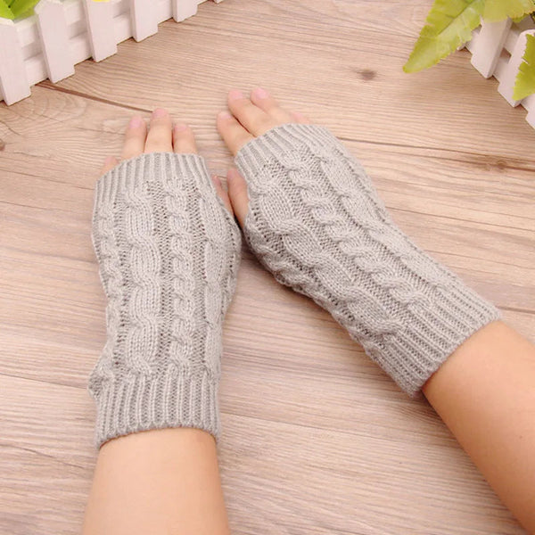 Strick-Fingerlose Damen-Winterhandschuhe