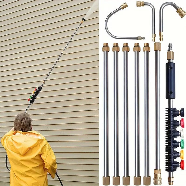 4000 PSI Teleskop-Hochdruckreiniger-Lanzen-Set für Dachrinnen, Dächer und Fassadenreinigung
