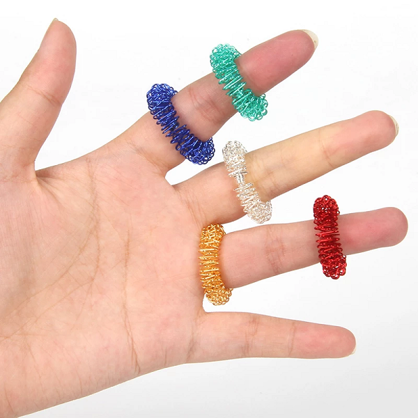 Akupressur-Finger-Massageringe mit sensorischen Noppen