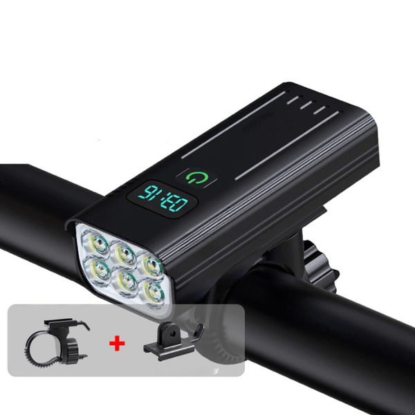 5000 Lumen Fahrradlicht mit 12 LEDs und wiederaufladbarem USB-C Akku