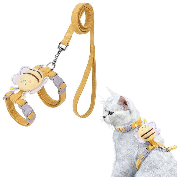 Verstellbares Katzenhalsband mit passendem Geschirr