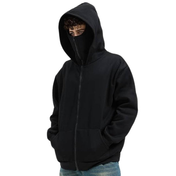 Unisex Kapuzenpullover mit durchgehendem Reißverschluss und integrierter Sturmhaube