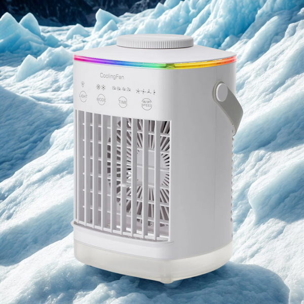 Tragbare Mini-Klimaanlage und Luftbefeuchter mit LED-Beleuchtung