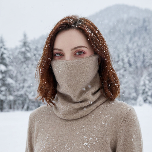 Merinowolle Gesichtsmaske und Winterschal