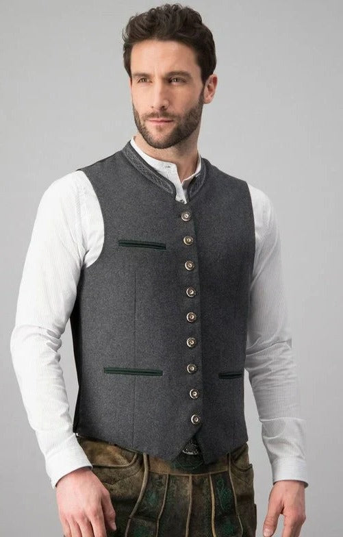 Elegante traditionelle Herrenweste in Grau