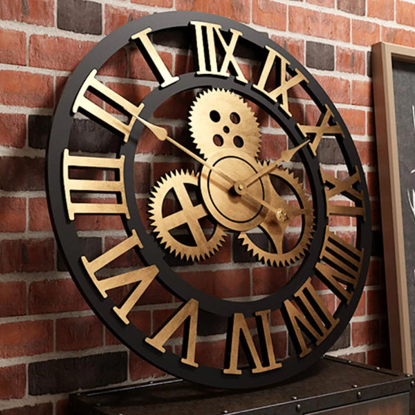 Industrielle Wanduhr aus Metall