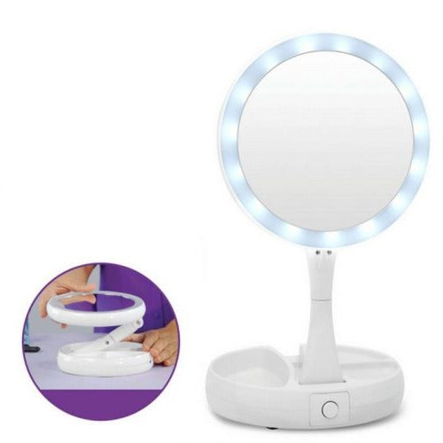Klappbarer LED-Kosmetikspiegel