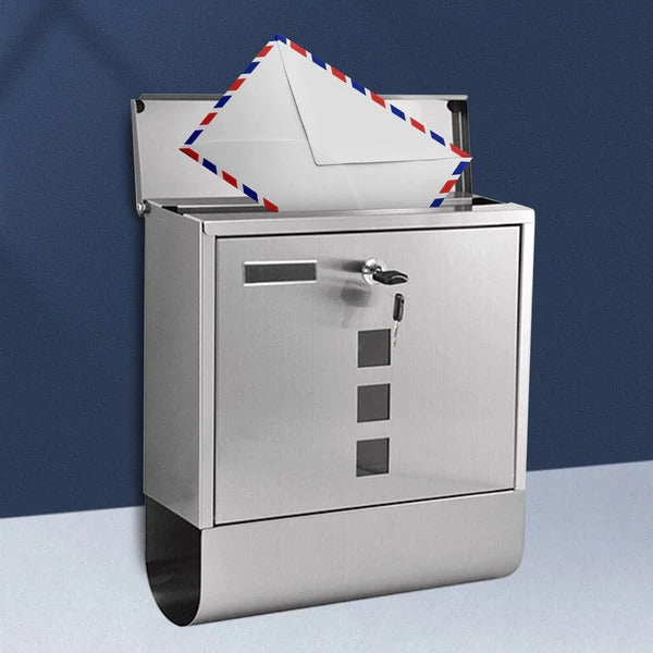 Großer, robuster, vertikaler, abschließbarer Wandbriefkasten aus Metall für den Heimgebrauch