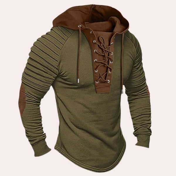 Moderner Herren-Kapuzenpullover mit Schnürverschluss