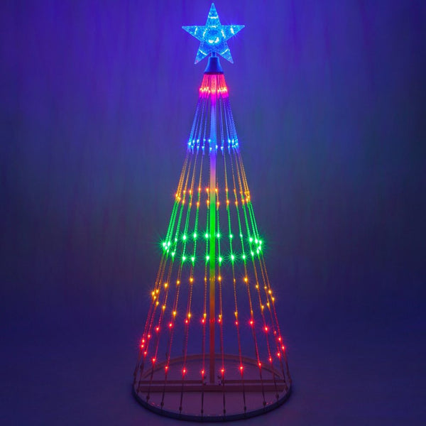 Weihnachten – Mehrfarbige, animierte LED-Lichtshow für den Weihnachtsbaum im Außenbereich