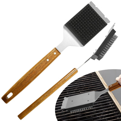 Langer Grillbürsten-Reiniger mit Schaber für Barbecue-Grills