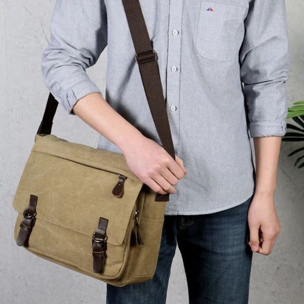 Herren Canvas Umhängetasche Messenger Sling Bag