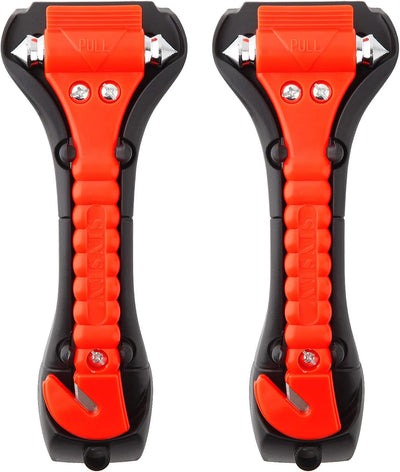 2er-Set Auto-Sicherheits-Nothammer: Fensterglas-Brecher und Sicherheitsgurt-Schneider