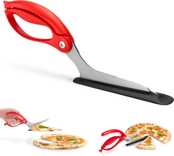 Antihaftbeschichtete Pizzaschere mit schützendem Servierheber