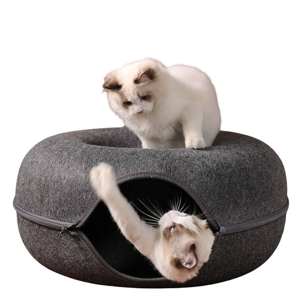 Gemütliches Donut-Bett für Katzen