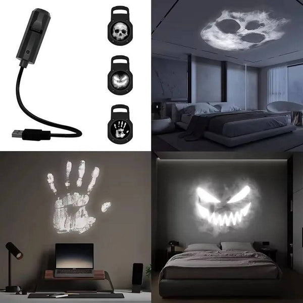 Halloween-Lichtprojektor mit verschiedenen Grusel-Motiven