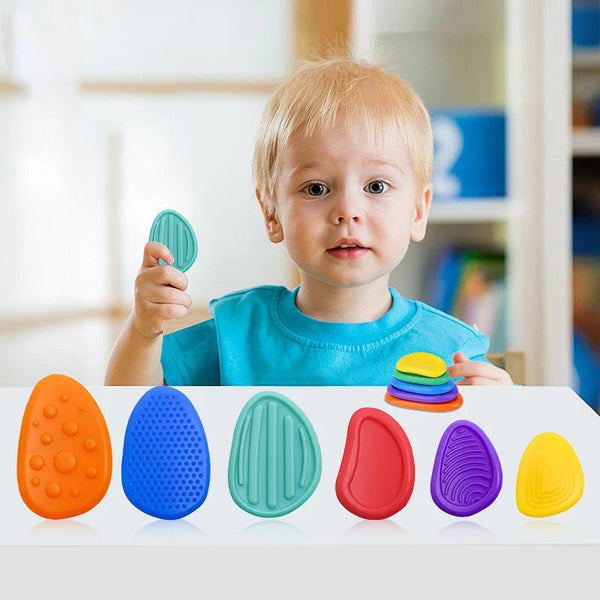 6er-Pack Silikon-Sensorik-Fidget-Steine