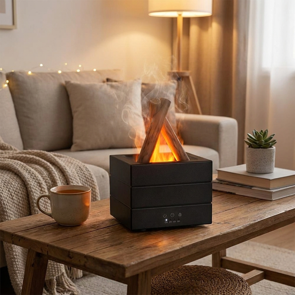 Realistischer Flammen-Aroma-Diffusor und Luftbefeuchter