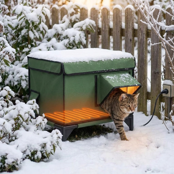Beheiztes Katzenhaus für den Außenbereich im Winter