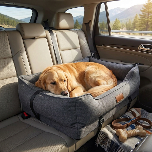 Orthopädisches rutschfestes Hunde-Autobett für den Rücksitz