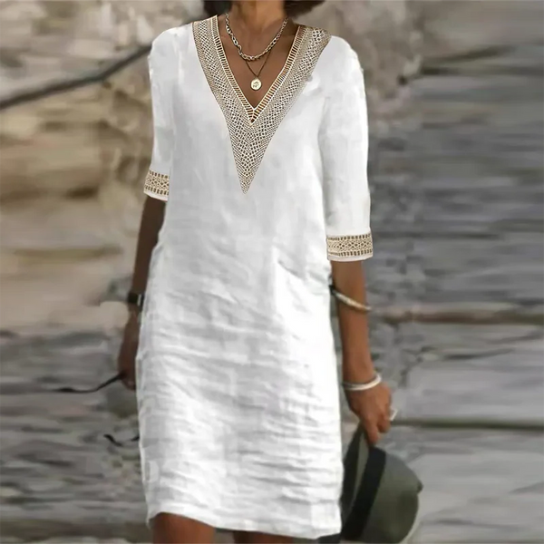 Stilvolles Sommerkleid aus Leinen für Damen