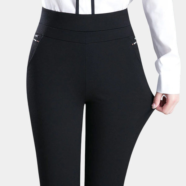 Hoch taillierte Stretch-Hose