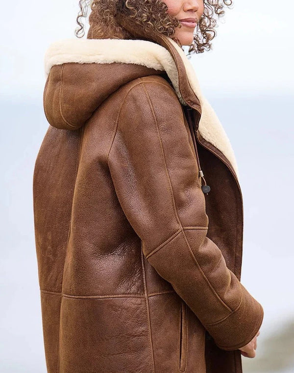 Warme und leichte lange Damen-Daunenjacke für den Winter
