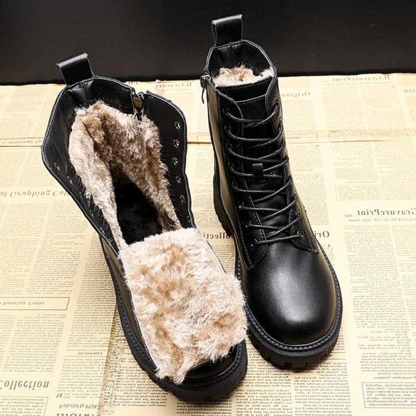 Warme Winterstiefel aus Leder