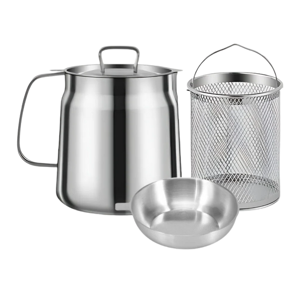 2-in-1 Edelstahl-Fritteuse und Kochtopf
