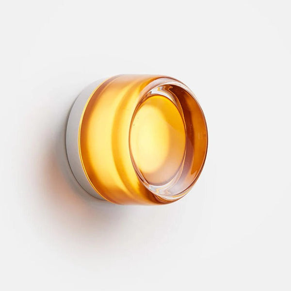 Moderne LED-Wandleuchte aus strukturiertem Glas