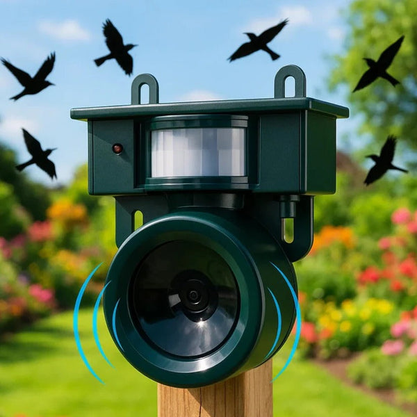Bewegungsmelder Vogelabwehr für Krähen: Idealer Taubenschreck mit akustischem Signal