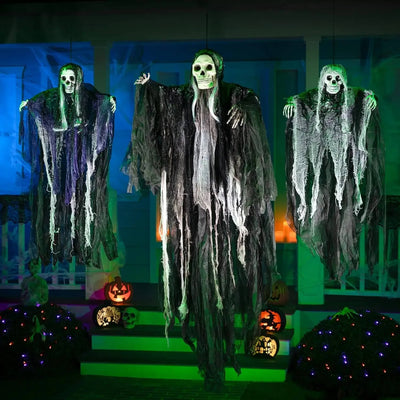 Gruselige, realistische Halloween-Hängedekoration für drinnen und draußen - 3er-Set