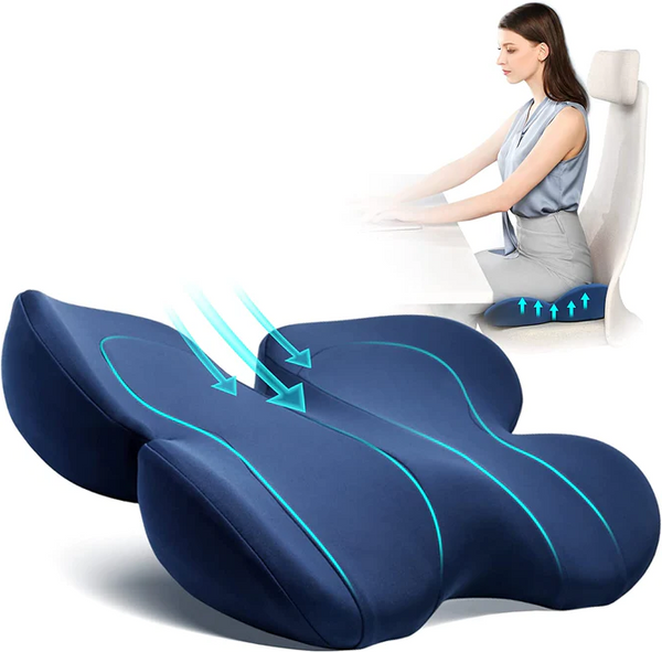 Ergonomisches Sitzkissen zur Entlastung bei Steißbeinschmerzen und Druckstellen