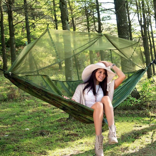 Tragbares Outdoor-Camping-Hängemattenzelt für zwei Personen mit Überdachung